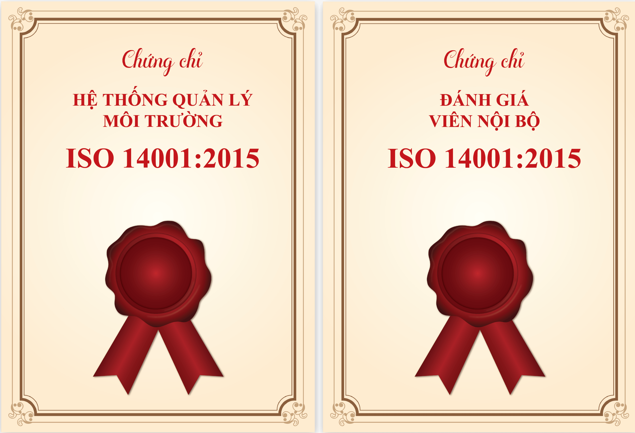 Bộ chứng chỉ khoá Đánh giá viên nội bộ ISO 14001:2015