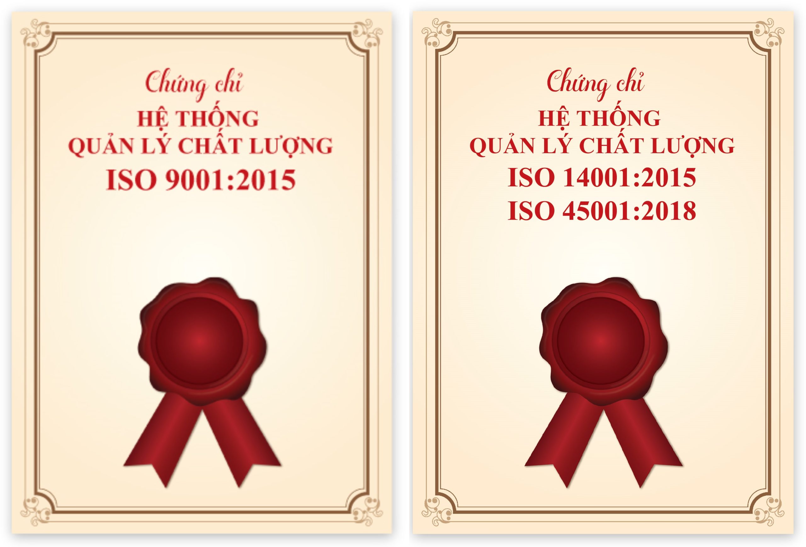 Bộ chứng chỉ ISO 14001 & ISO 45001