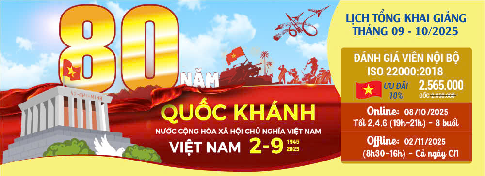 khóa học đánh giá viên nội bộ iso 22000