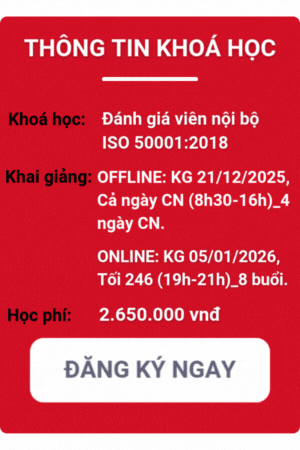 khóa học đánh giá viên nội bộ iso 50001:2018