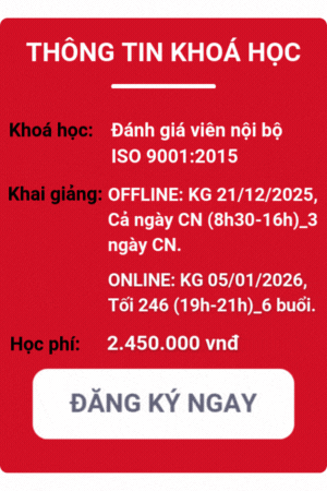 khóa học đánh giá viên nội bộ iso 9001