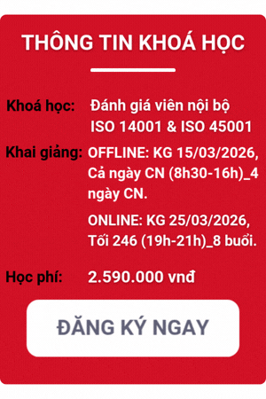 khóa học đánh giá viên nội bộ iso 14001:2015 & 45001:2018