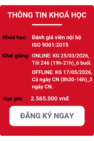 khóa học đánh giá viên nội bộ iso 9001