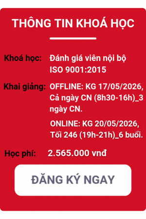 khóa học đánh giá viên nội bộ iso 9001