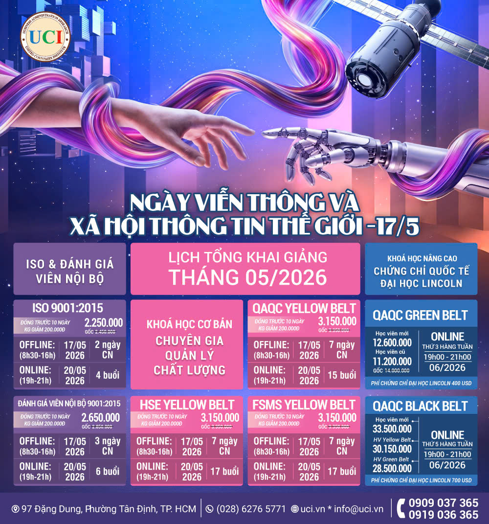 Lịch khai giảng tháng 5/2026