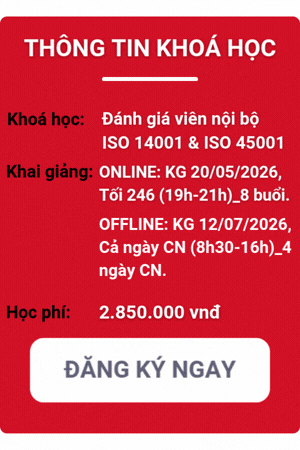 khóa học đánh giá viên nội bộ iso 14001:2015 & 45001:2018
