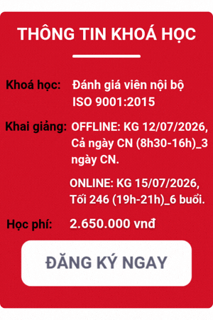 khóa học đánh giá viên nội bộ iso 9001