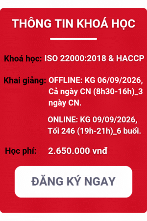 khóa học iso 22000
