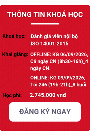 khóa học đánh giá viên nội bộ iso 14001:2015