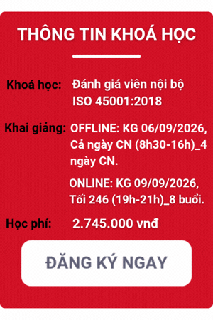 khóa học đánh giá viên nội bộ iso 45001:2018