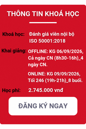 khóa học đánh giá viên nội bộ iso 50001:2018