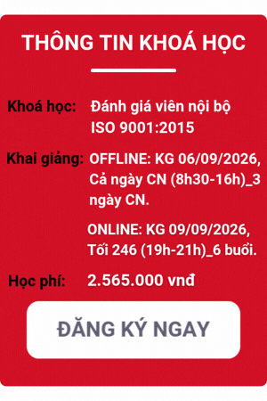 khóa học đánh giá viên nội bộ iso 9001