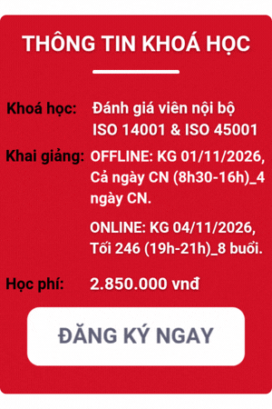 khóa học đánh giá viên nội bộ iso 14001:2015 & 45001:2018