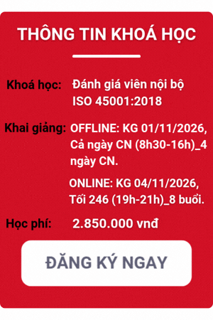 khóa học đánh giá viên nội bộ iso 45001:2018