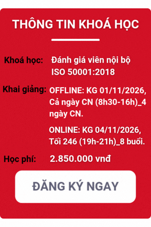 khóa học đánh giá viên nội bộ iso 50001:2018