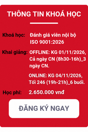 khóa học đánh giá viên nội bộ iso 9001