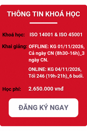 khóa học tích hợp iso 14001 & 45001